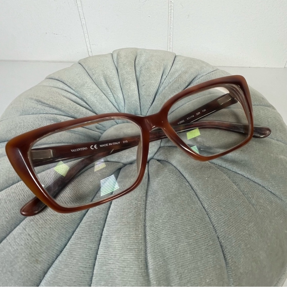 Valentino V2662 Designer Eyeglasses Square Cat Eye Havana-Honey Made in Italy